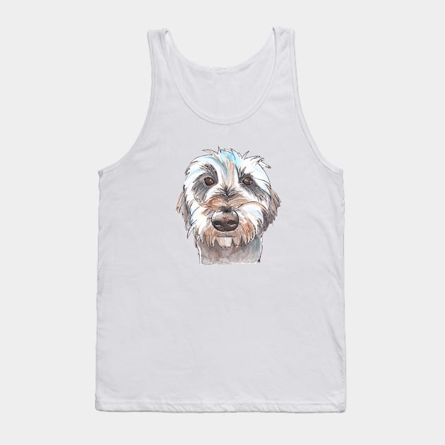 Does my hair look good? Dog portrait illustration in watercolors Tank Top by kittyvdheuvel